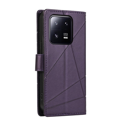 For Xiaomi 13 Pro PU Genuine Leather Texture Embossed Line Phone Case(Purple) - 13 Pro Cases by buy2fix | Online Shopping UK | buy2fix