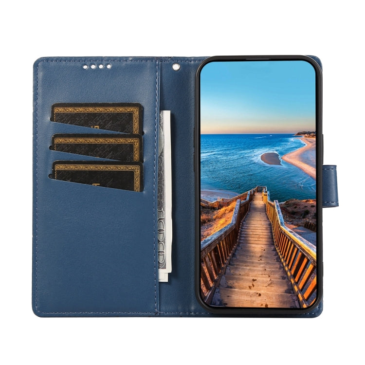 For Xiaomi Redmi A3 PU Genuine Leather Texture Embossed Line Phone Case(Blue) - Xiaomi Cases by buy2fix | Online Shopping UK | buy2fix