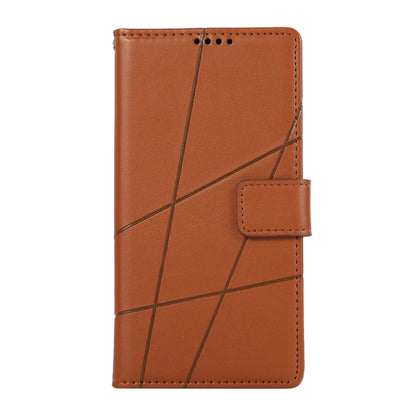 For Xiaomi 14 Ultra PU Genuine Leather Texture Embossed Line Phone Case(Brown) - 14 Ultra Cases by buy2fix | Online Shopping UK | buy2fix