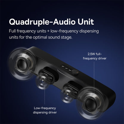 Baseus AeQur Series DS10 Desktop Mini Soundbar Bluetooth Speaker(Black) - Desktop Speaker by Baseus | Online Shopping UK | buy2fix