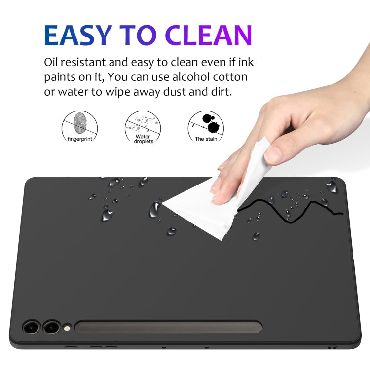 For Samsung Galaxy Tab S9+ Pure Color Liquid Silicone Shockproof Tablet Case(Black) - Galaxy Tab S9+ Cases by buy2fix | Online Shopping UK | buy2fix