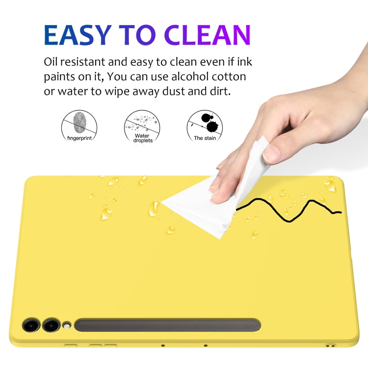 For Samsung Galaxy Tab S9+ Pure Color Liquid Silicone Shockproof Tablet Case(Yellow) - Galaxy Tab S9+ Cases by buy2fix | Online Shopping UK | buy2fix