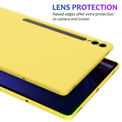 For Samsung Galaxy Tab S9+ Pure Color Liquid Silicone Shockproof Tablet Case(Yellow) - Galaxy Tab S9+ Cases by buy2fix | Online Shopping UK | buy2fix