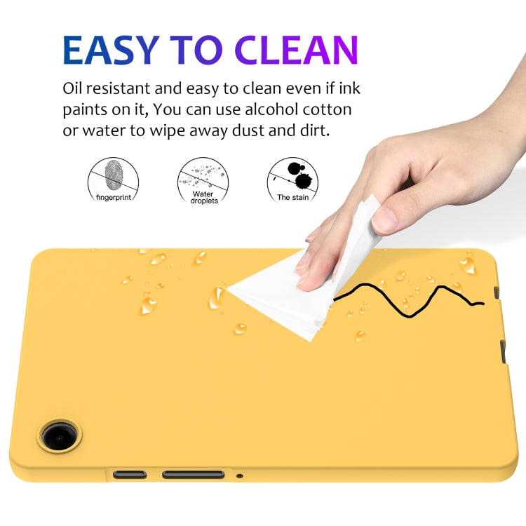 For Samsung Galaxy Tab A9 Pure Color Liquid Silicone Shockproof Tablet Case(Yellow) - Galaxy Tab A9 by buy2fix | Online Shopping UK | buy2fix