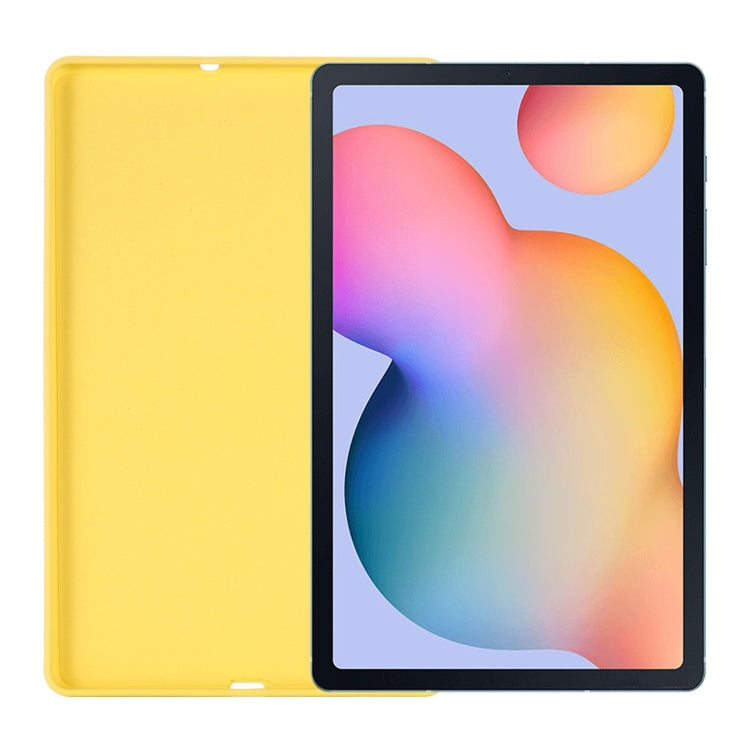 For Samsung Galaxy Tab S6 Lite 2024 Pure Color Liquid Silicone Shockproof Tablet Case(Yellow) - Other Galaxy Tab PC by buy2fix | Online Shopping UK | buy2fix