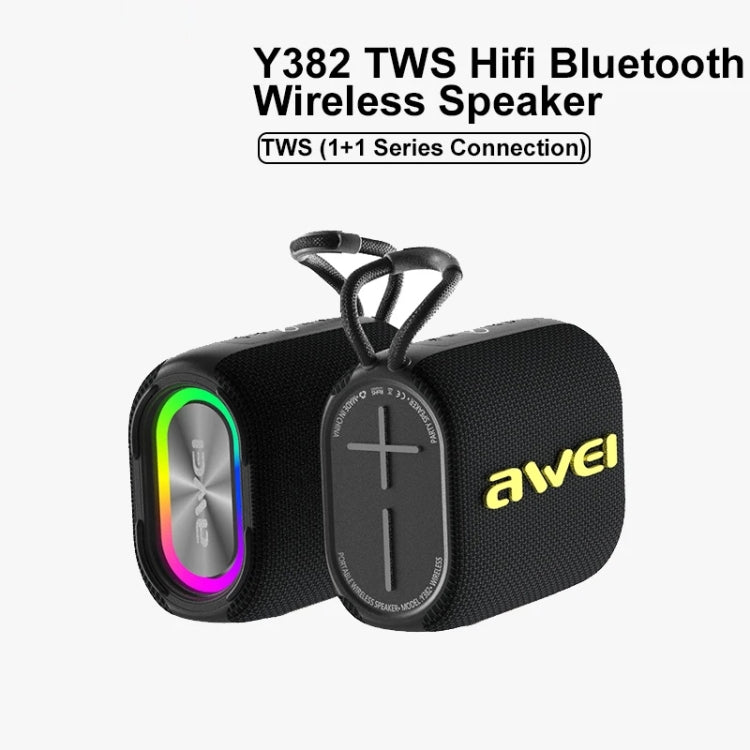awei Y382 TWS Outdoor Portable Bluetooth Speaker(Black) - Mini Speaker by awei | Online Shopping UK | buy2fix
