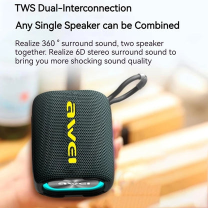 awei Y382 TWS Outdoor Portable Bluetooth Speaker(Black) - Mini Speaker by awei | Online Shopping UK | buy2fix