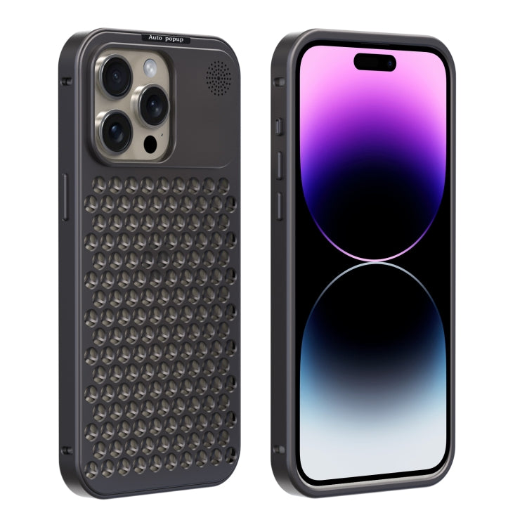 For iPhone 14 Pro Max R-JUST RJ58 Aromatherapy Metal Cooling Phone Case(Grey) - iPhone 14 Pro Max Cases by R-JUST | Online Shopping UK | buy2fix