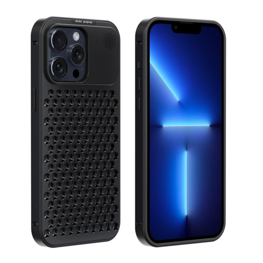 For iPhone 13 Pro Max R-JUST RJ58 Aromatherapy Metal Cooling Phone Case(Black) - iPhone 13 Pro Max Cases by R-JUST | Online Shopping UK | buy2fix