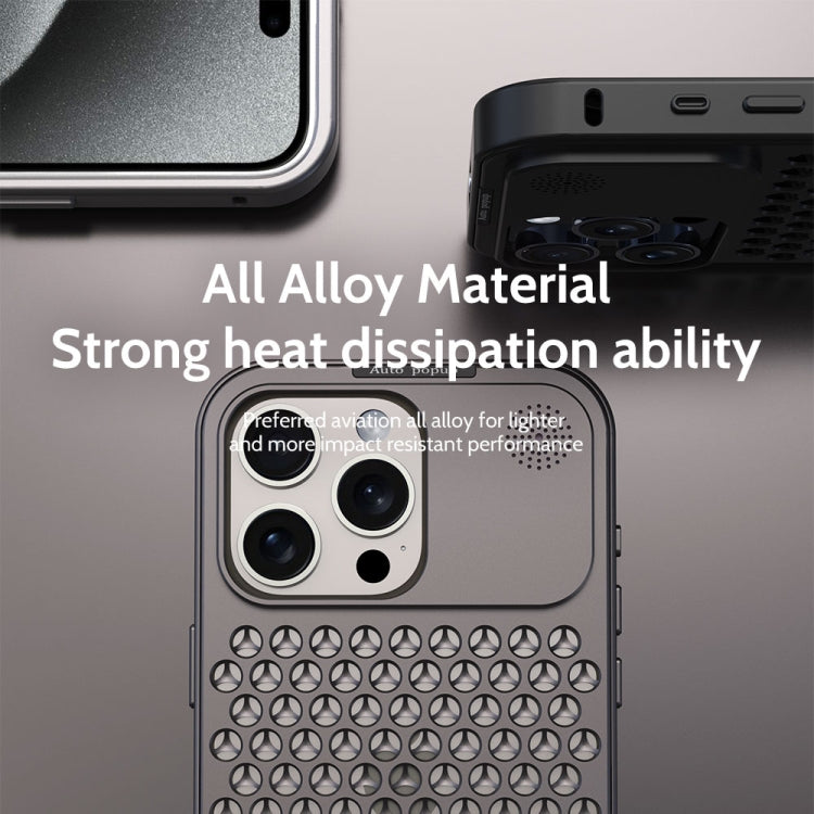 For iPhone 15 Plus R-JUST RJ58 Aromatherapy Metal Cooling Phone Case(Silver) - iPhone 15 Plus Cases by R-JUST | Online Shopping UK | buy2fix