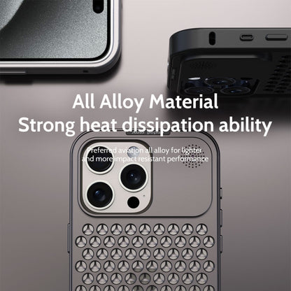 For iPhone 15 Pro R-JUST RJ58 Aromatherapy Metal Cooling Phone Case(Grey) - iPhone 15 Pro Cases by R-JUST | Online Shopping UK | buy2fix