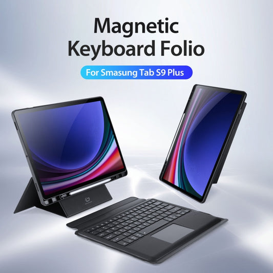 For Samsung Galaxy Tab S9+ DUX DUCIS DK Floating Magnetic Keyboard Leather Tablet Case with Holder(Black) by DUX DUCIS