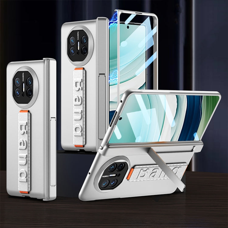 For Huawei Mate X5 GKK Wristband Integrated HD Film Magnetic Hinge Phone Case(Silver) by GKK