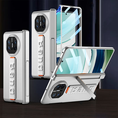 For Huawei Mate X5 GKK Wristband Integrated HD Film Magnetic Hinge Phone Case(Silver) by GKK