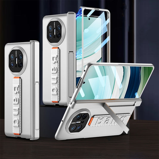 For Huawei Mate X5 GKK Wristband Integrated HD Film Magnetic Hinge Phone Case(Silver) by GKK