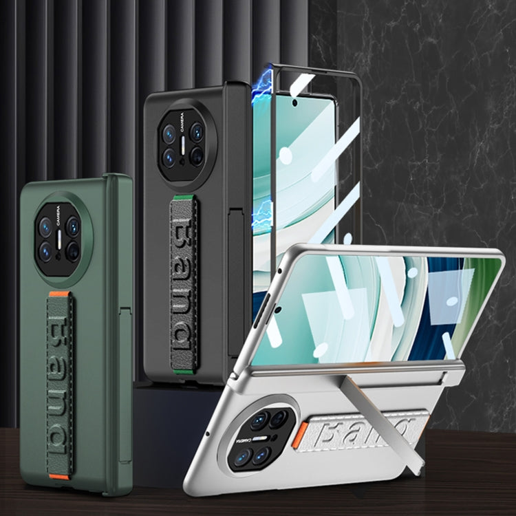 For Huawei Mate X5 GKK Wristband Integrated HD Film Magnetic Hinge Phone Case(Silver) by GKK