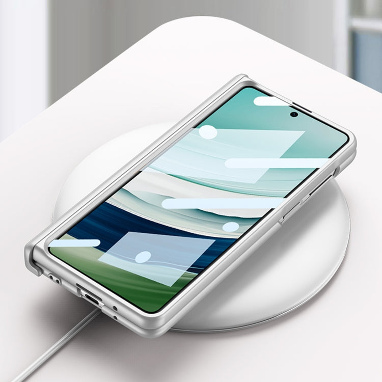 For Huawei Mate X5 GKK Wristband Integrated HD Film Magnetic Hinge Phone Case(Silver) by GKK