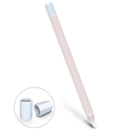For Apple Pencil 1 Stylus Touch Pen Split Contrast Color Silicone Protective Case(Macaron Pink) - Pencil Accessories by buy2fix | Online Shopping UK | buy2fix