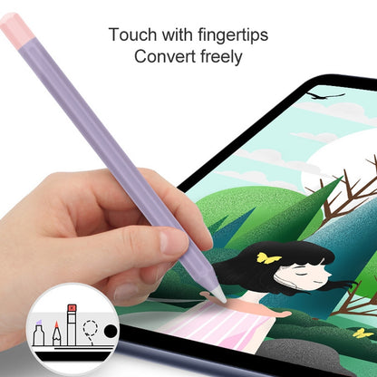 For Apple Pencil 1 Stylus Touch Pen Split Contrast Color Silicone Protective Case(Midnight Blueberry) - Pencil Accessories by buy2fix | Online Shopping UK | buy2fix