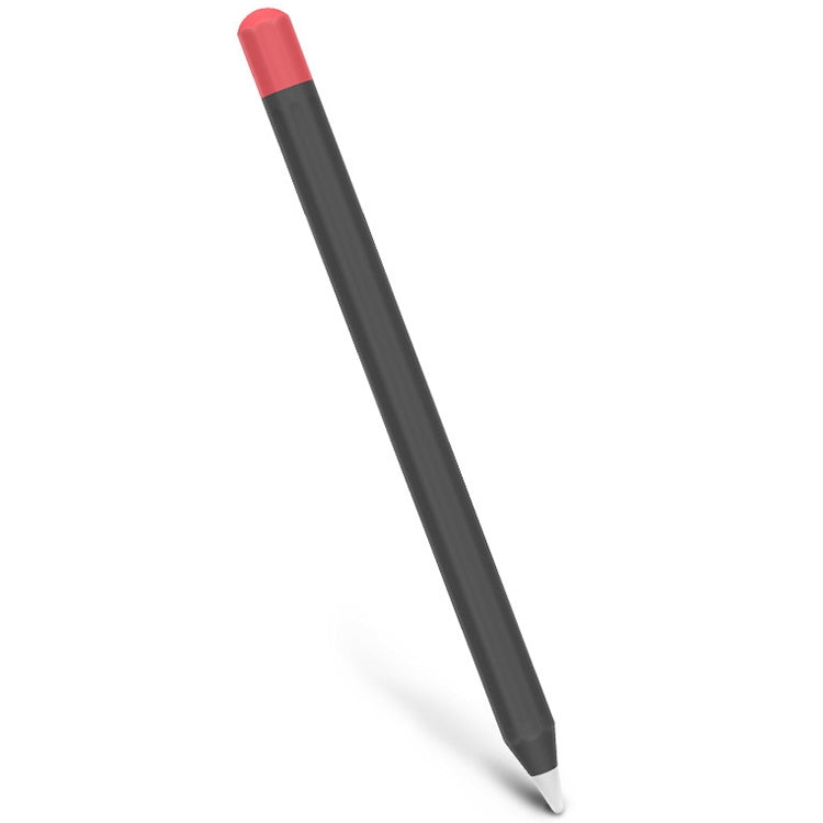 For Apple Pencil 2 Stylus Touch Pen Split Contrast Color Silicone Protective Case(Classic Red and Black) - Pencil Accessories by buy2fix | Online Shopping UK | buy2fix