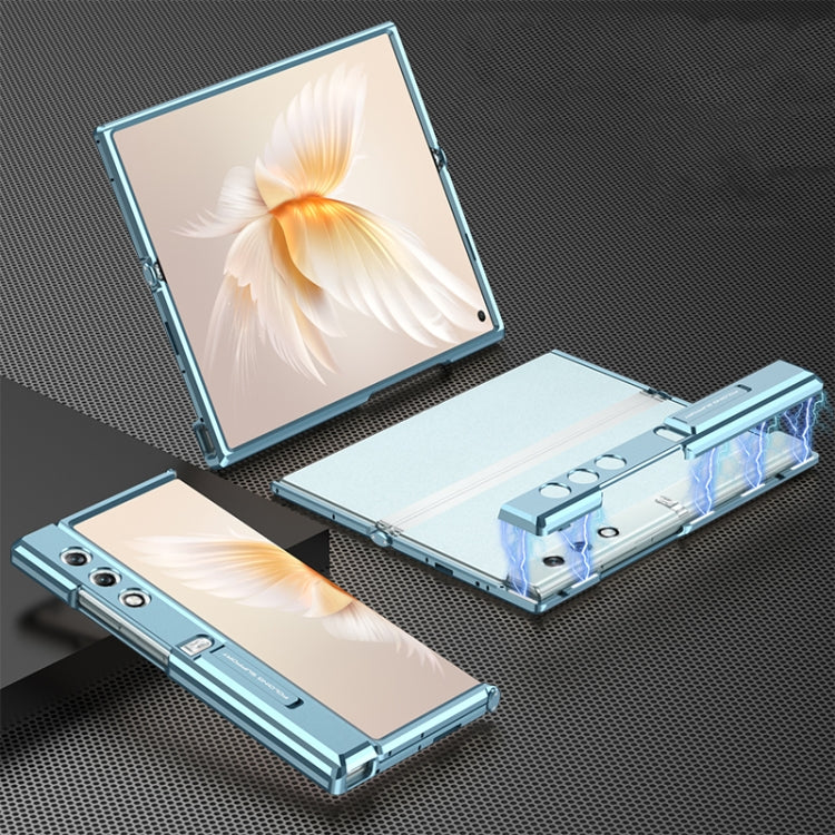 For Honor V Purse GKK Integrated Magnetic Folding Metal Full Coverage Phone Case(Blue) by GKK