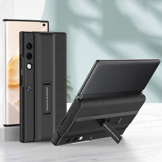 For Honor V Purse GKK Full Coverage Folding Leather Phone Case with Holder(Black) by GKK