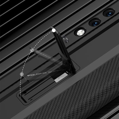 For Honor V Purse GKK Full Coverage Folding Leather Phone Case with Holder(Black) by GKK