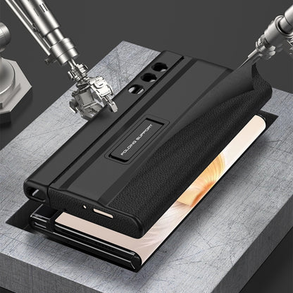 For Honor V Purse GKK Full Coverage Folding Leather Phone Case with Holder(Black) by GKK