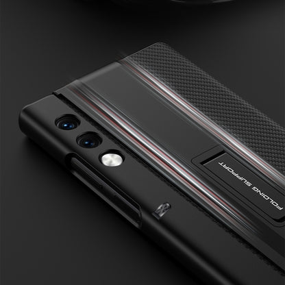 For Honor V Purse GKK Full Coverage Folding Leather Phone Case with Holder(Carbon Fiber) - Honor Cases by GKK | Online Shopping UK | buy2fix