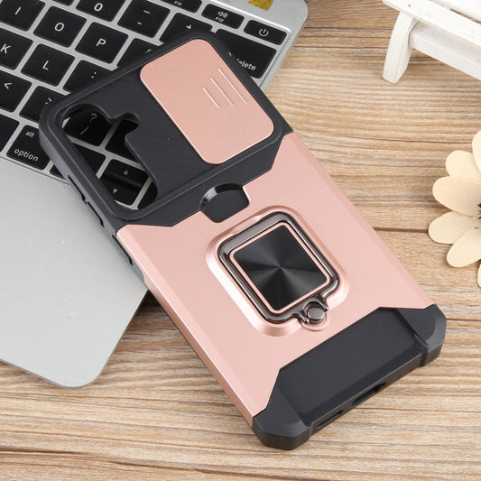 For Samsung Galaxy S24+ 5G Camera Shield Card Slot PC+TPU Phone Case(Rose Gold) by buy2fix