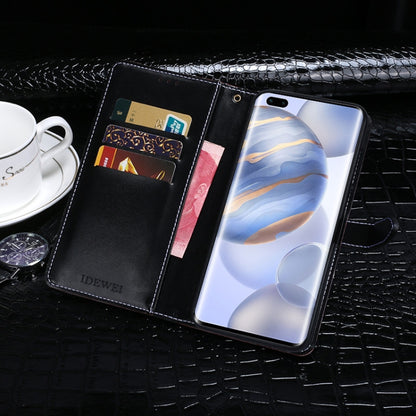 For Huawei Honor 30 Pro+ idewei Crocodile Texture Horizontal Flip Leather Case with Holder & Card Slots & Wallet(Black) - Honor Cases by idewei | Online Shopping UK | buy2fix
