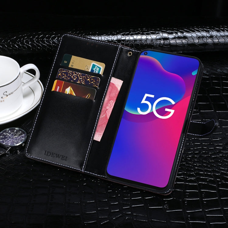 For ZTE Axon 11 SE 5G idewei Crocodile Texture Horizontal Flip Leather Case with Holder & Card Slots & Wallet(Black) - ZTE Cases by idewei | Online Shopping UK | buy2fix