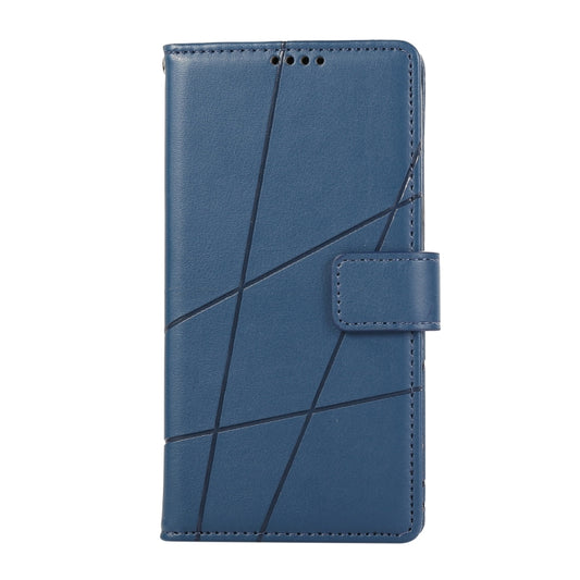 For Realme 10 Pro 5G PU Genuine Leather Texture Embossed Line Phone Case(Blue) by buy2fix