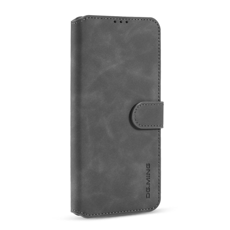 For Samsung Galaxy A21 (EU Version) DG.MING Retro Oil Side Horizontal Flip Case(Grey) - Galaxy Phone Cases by DG.MING | Online Shopping UK | buy2fix