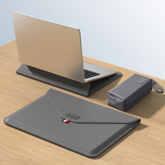 For 13/14 inch Envelope Holder Laptop Sleeve Bag with Accessories Bag(Grey) by buy2fix