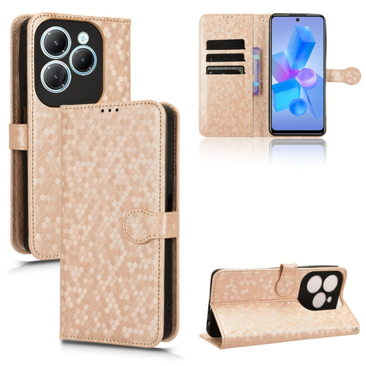 For Infinix Hot 40 / Hot 40 Pro 4G 2024 Honeycomb Dot Texture Leather Phone Case(Gold) - Infinix Cases by buy2fix | Online Shopping UK | buy2fix