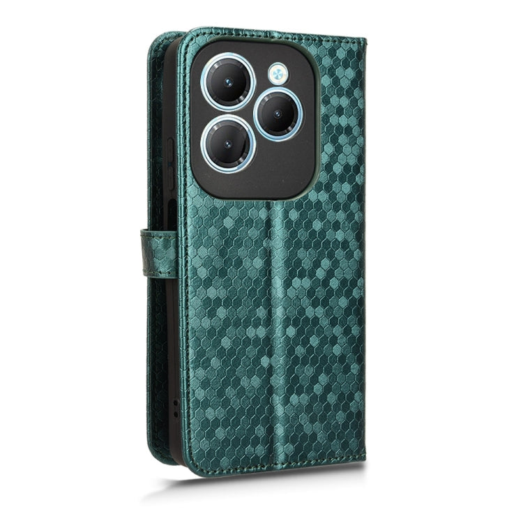 For Infinix Hot 40 / Hot 40 Pro 4G 2024 Honeycomb Dot Texture Leather Phone Case(Green) - Infinix Cases by buy2fix | Online Shopping UK | buy2fix