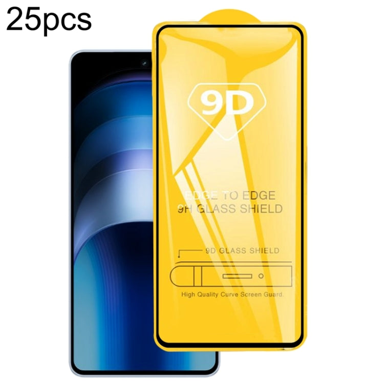 For vivo iQOO Neo9 Pro 25pcs 9D Full Glue Screen Tempered Glass Film by buy2fix