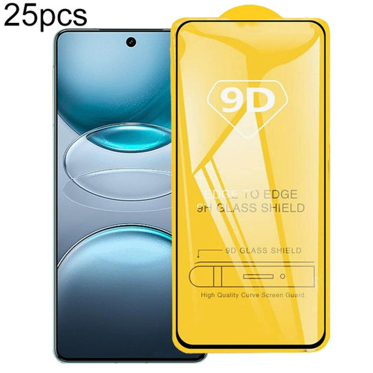 For vivo X100s / Y300 Pro 25pcs 9D Full Glue Screen Tempered Glass Film