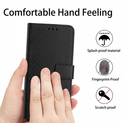 For Google Pixel 9 Pro XL Rhombic Grid Texture Leather Phone Case(Black) - Google Cases by buy2fix | Online Shopping UK | buy2fix