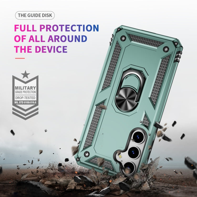 For Samsung Galaxy S25+ 5G Shockproof TPU + PC Phone Case(Dark Green) by buy2fix