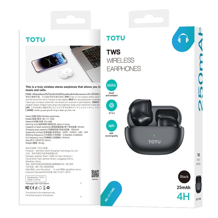 TOTU BE -17-TWS Bluetooth 5.3 Wireless Bluetooth Earphone(White) - TWS Earphone by TOTUDESIGN | Online Shopping UK | buy2fix