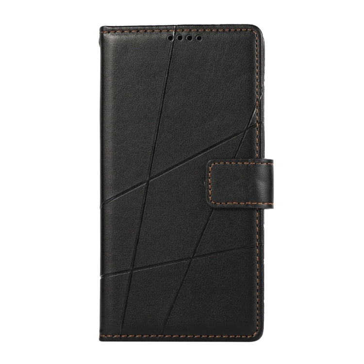 For Motorola Moto G Stylus 5G 2024 PU Genuine Leather Texture Embossed Line Phone Case(Black) - Motorola Cases by buy2fix | Online Shopping UK | buy2fix