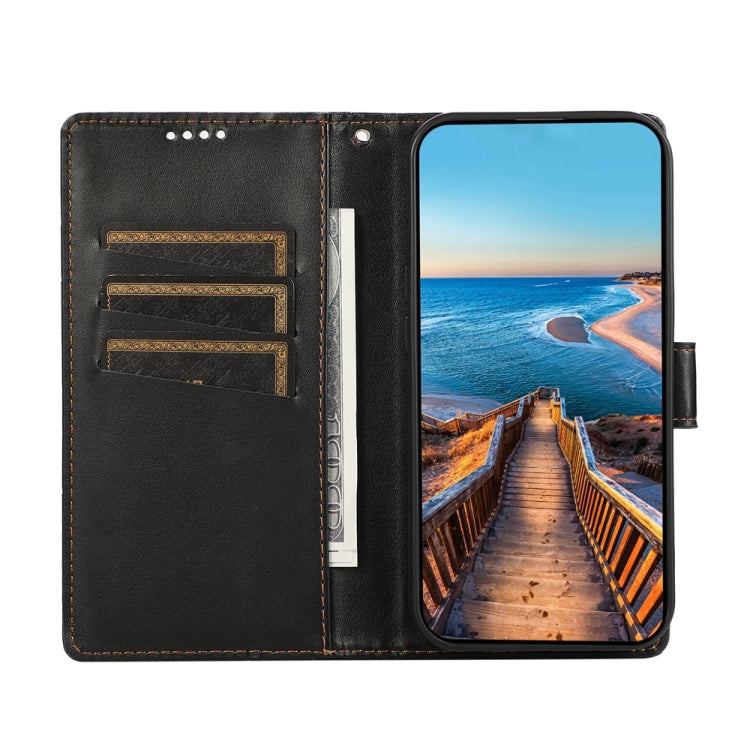 For Motorola Moto G Stylus 5G 2024 PU Genuine Leather Texture Embossed Line Phone Case(Black) - Motorola Cases by buy2fix | Online Shopping UK | buy2fix