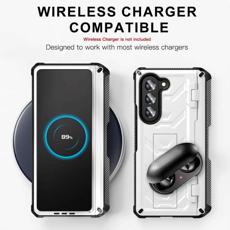 For Samsung Galaxy Z Fold5 5G Armored All-inclusive Shockproof Folding Phone Case(White) - Galaxy Z Fold5 Cases by buy2fix | Online Shopping UK | buy2fix