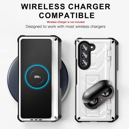 For Samsung Galaxy Z Fold5 5G Armored All-inclusive Shockproof Folding Phone Case(White) - Galaxy Z Fold5 Cases by buy2fix | Online Shopping UK | buy2fix