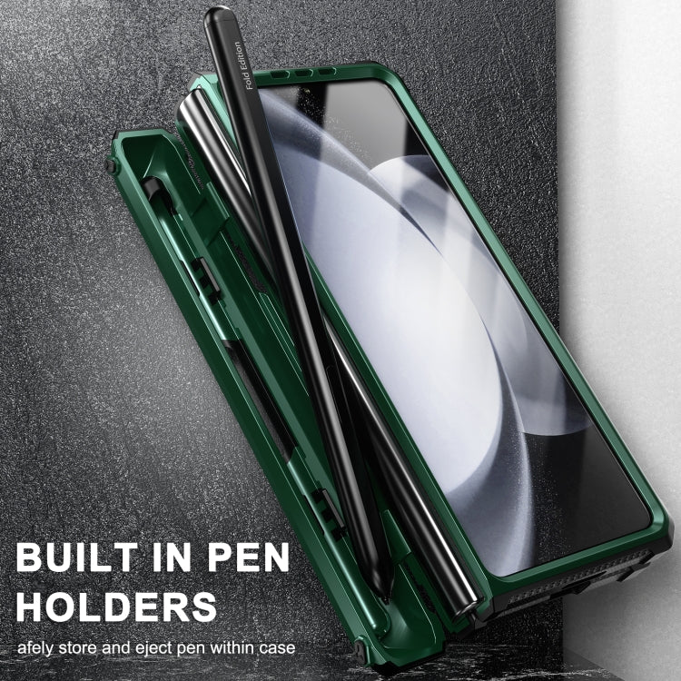 For Samsung Galaxy Z Fold5 5G Armored All-inclusive Shockproof Folding Phone Case(Green) - Galaxy Z Fold5 Cases by buy2fix | Online Shopping UK | buy2fix