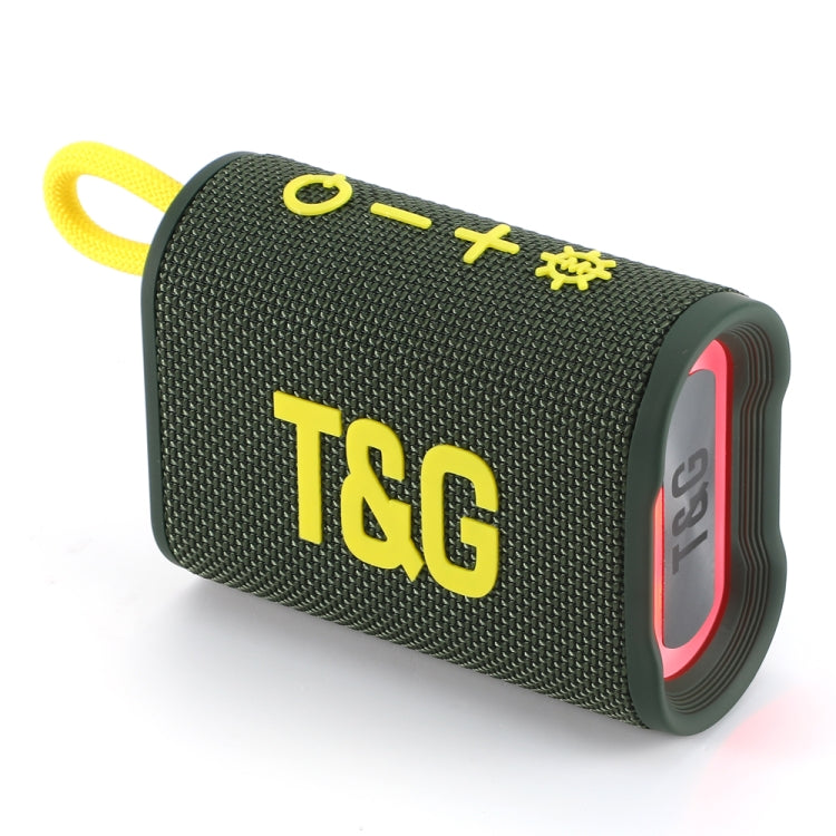 T&G TG396 Outdoor Portable Ambient RGB Light IPX7 Waterproof Bluetooth Speaker(Army Green) - Waterproof Speaker by T&G | Online Shopping UK | buy2fix