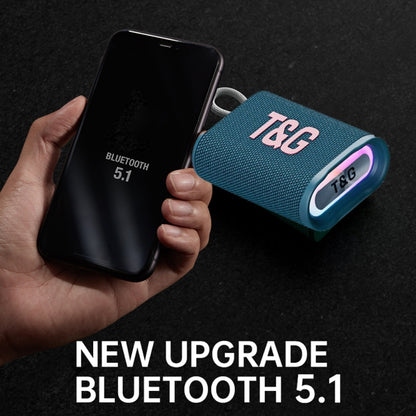 T&G TG396 Outdoor Portable Ambient RGB Light IPX7 Waterproof Bluetooth Speaker(Blue) - Waterproof Speaker by T&G | Online Shopping UK | buy2fix