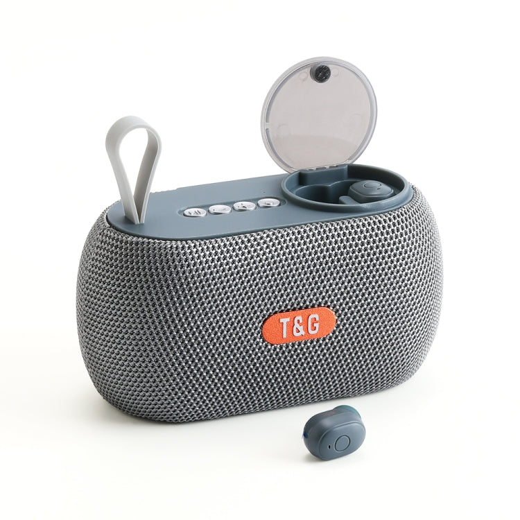 T&G TG810 2 in 1 Portable Outdoor Speaker + Mini Wireless Bluetooth Earphone(Grey) - Mini Speaker by T&G | Online Shopping UK | buy2fix